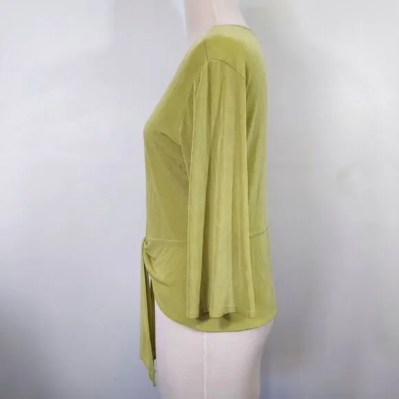 Chico's Travelers Sz 1 Womens M Cardigan Jacket Slinky Stretch Peplum Tie Front - Picture 5 of 12